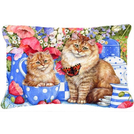 JENSENDISTRIBUTIONSERVICES Blue Cats Fabric Decorative Pillow MI2557446